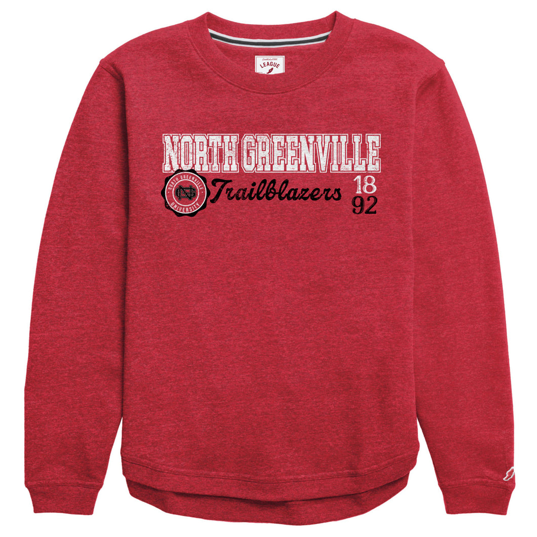 Victory Springs Ladies Crewneck | Heather Vintage Red