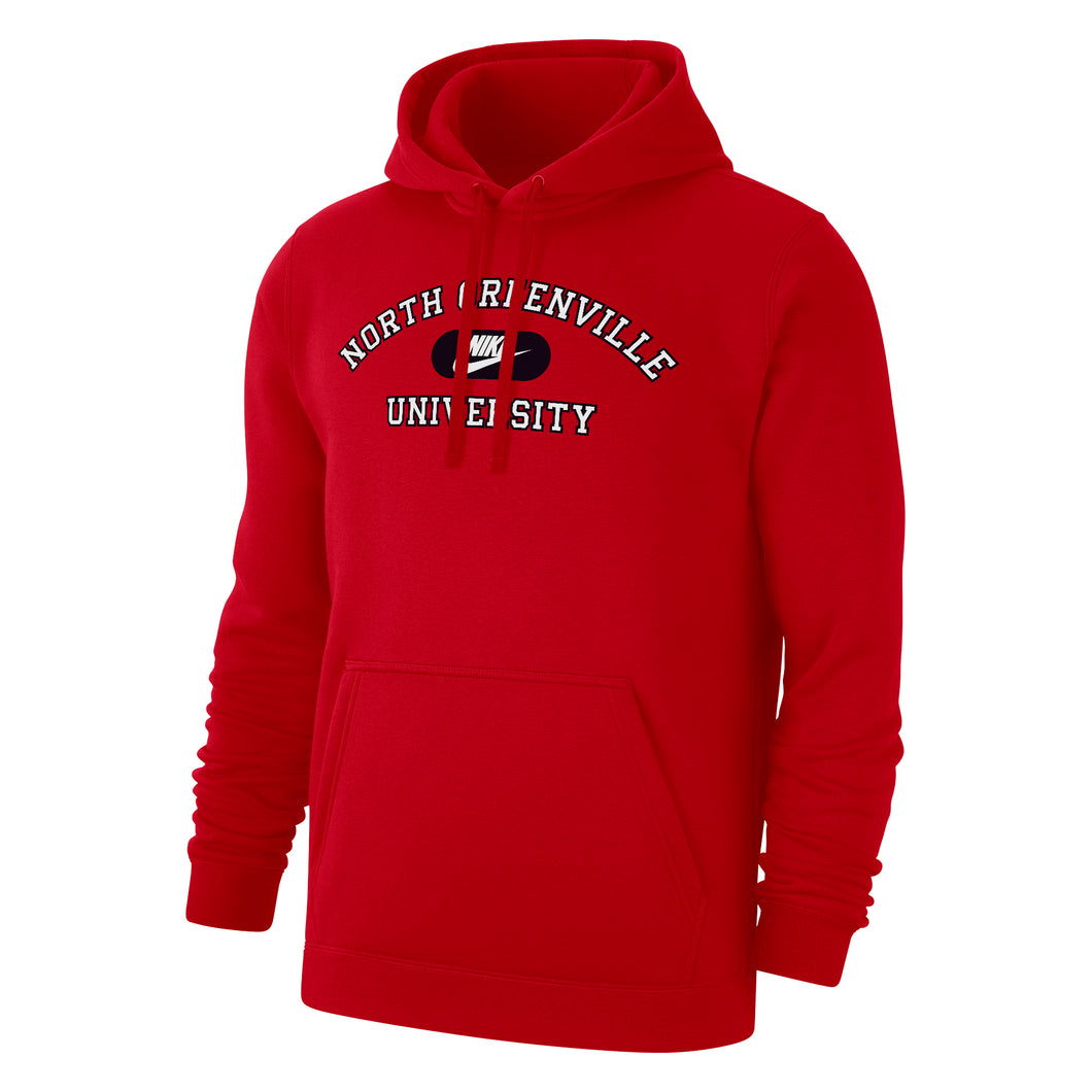 NIKE Club Fleece Hood, Red (F24)