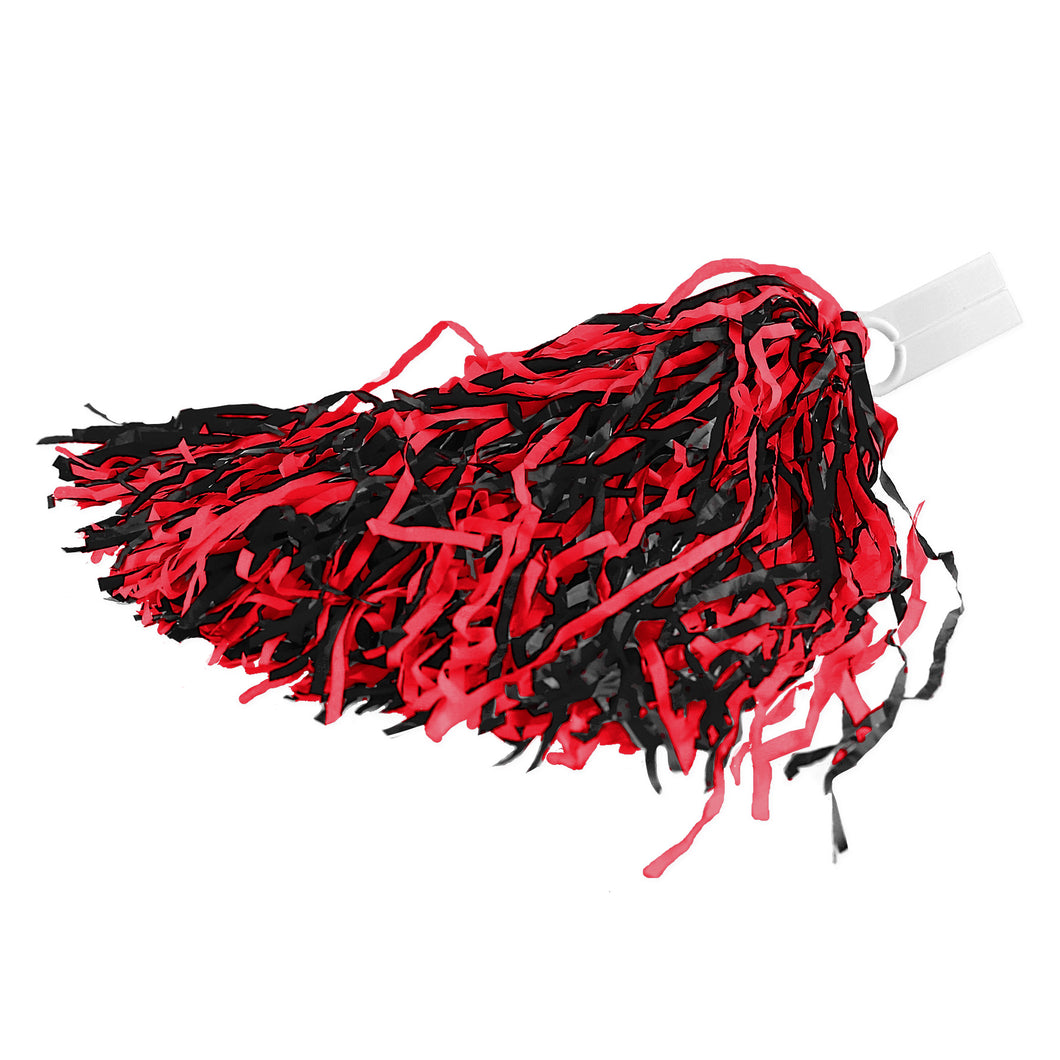 Poms with Ring Tab | Red & Black