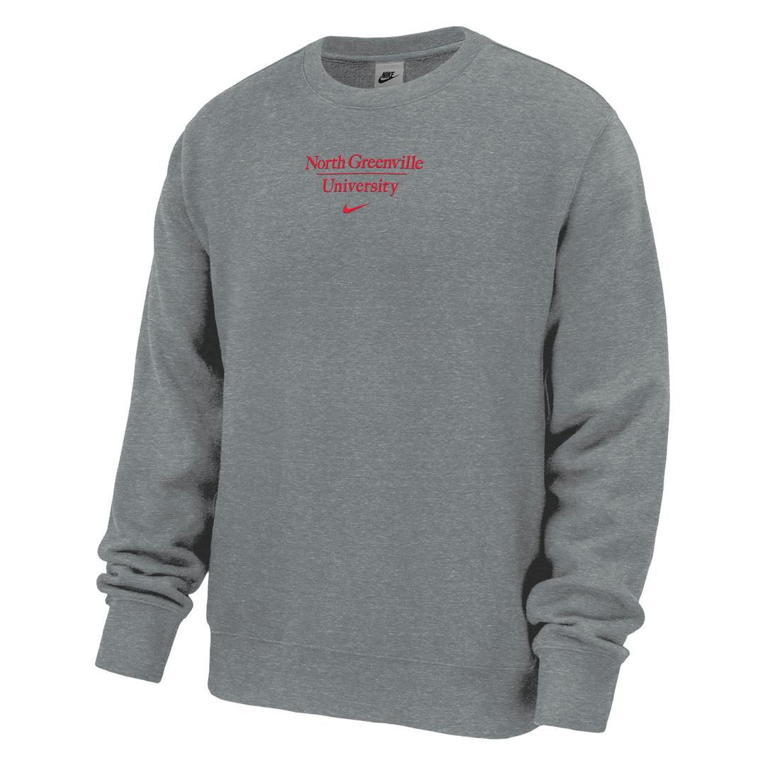 Club Fleece Crew Embroidered | Dark Heather Grey