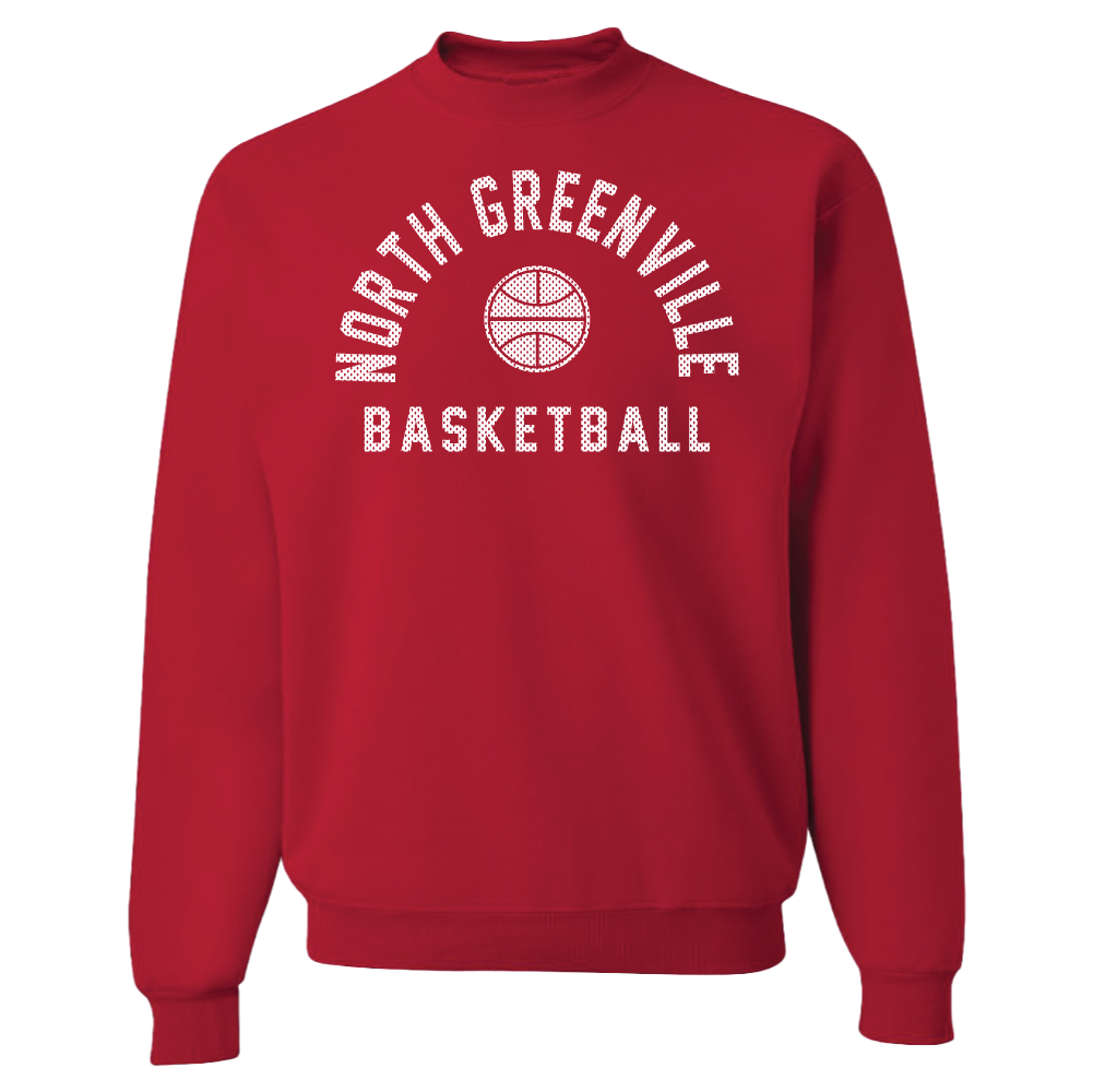 Crewneck Basketball Sweatshirt, Red (F24)