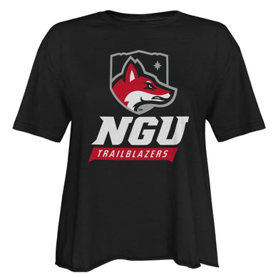 Short Sleeve Cutoff Cotton Tee | Black