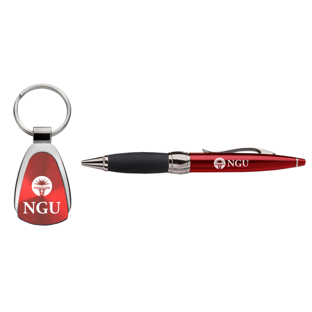2 Piece Pen Key Chain Gift Set, Red