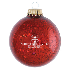Sparkle Glass Ball Ornament, Red