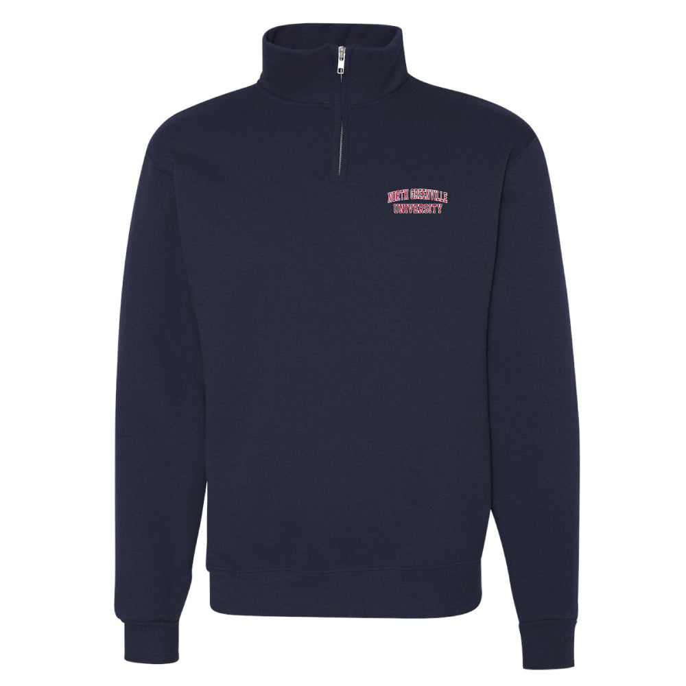 1/4 Zip Cadet Collar Sweatshirt, Black